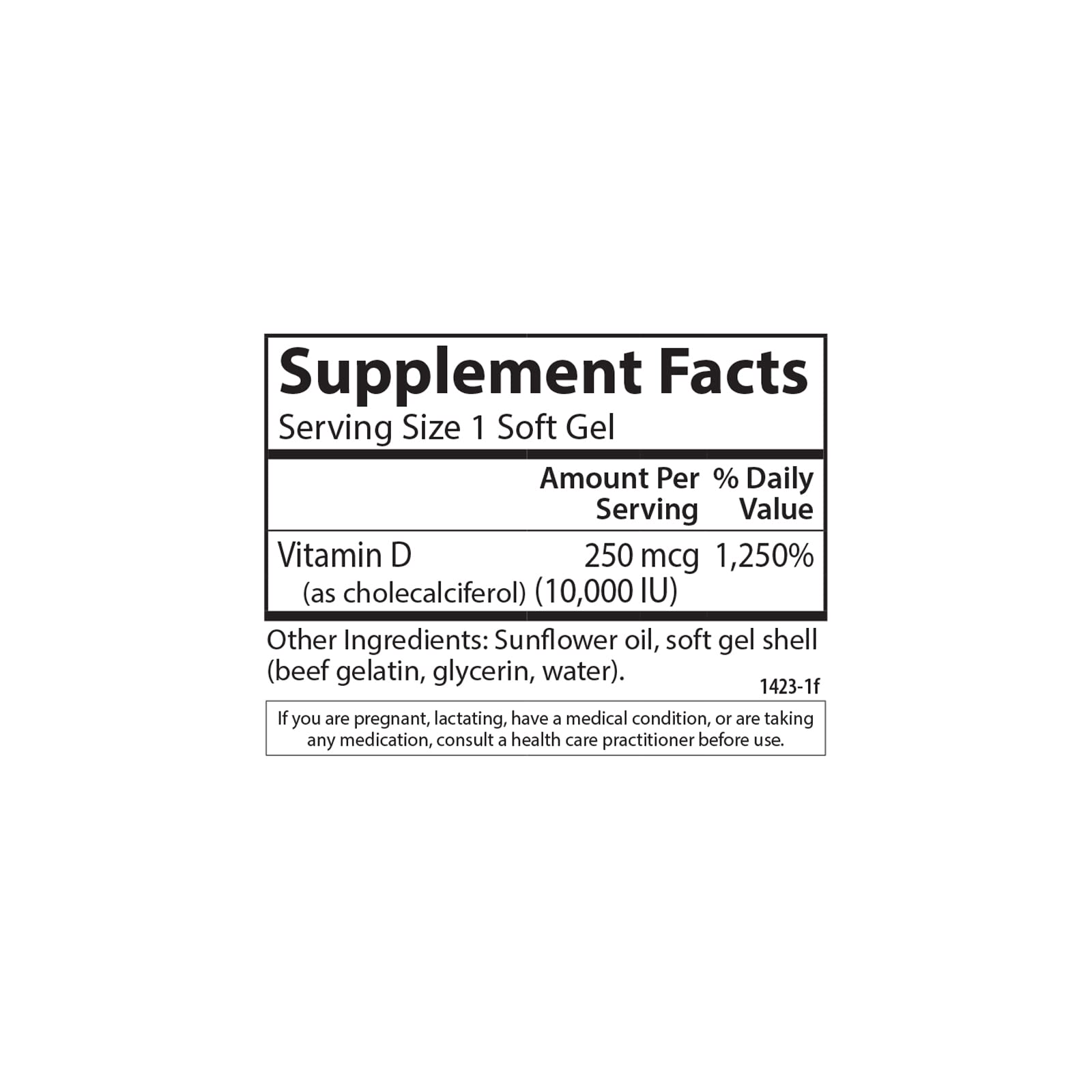 Bottle of Carlson D3 soft gels showing 360 count
