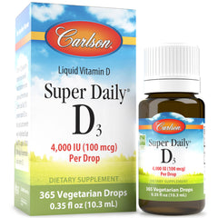 Carlson Super Daily D3 bottle with 1-year supply packaging