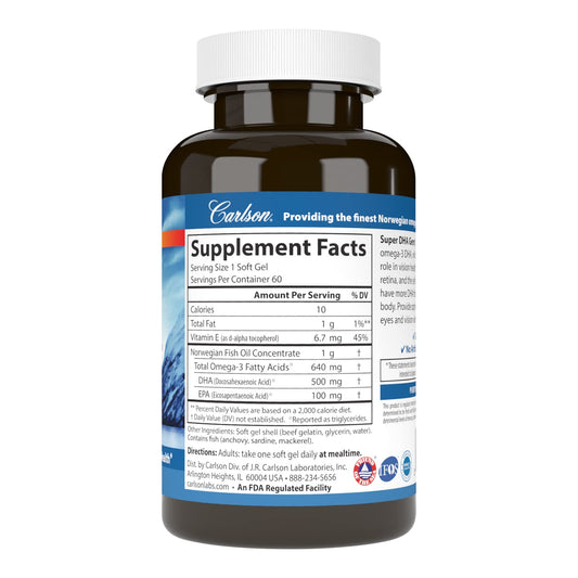 Close-up of a 500 mg DHA softgel