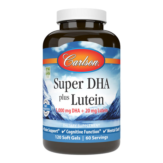 Carlson Super DHA Plus Lutein bottle front label