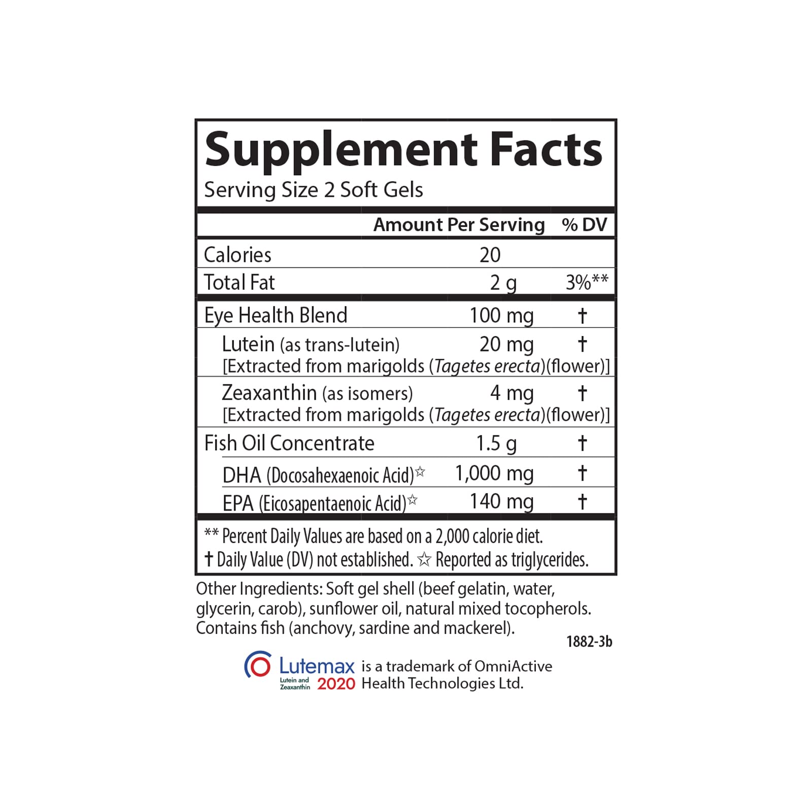 Lutein and Lutemax 2023 on packaging