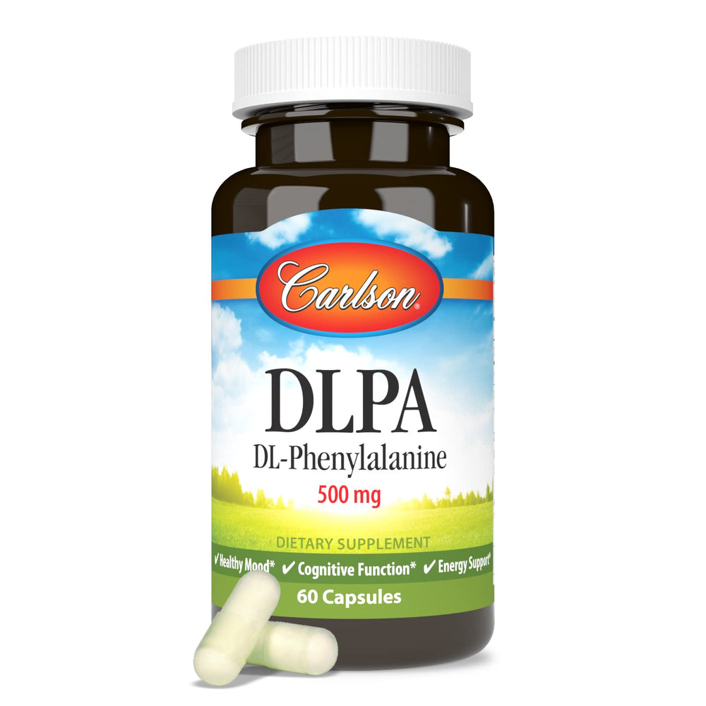 Supplement facts panel for Carlson DLPA 500 mg