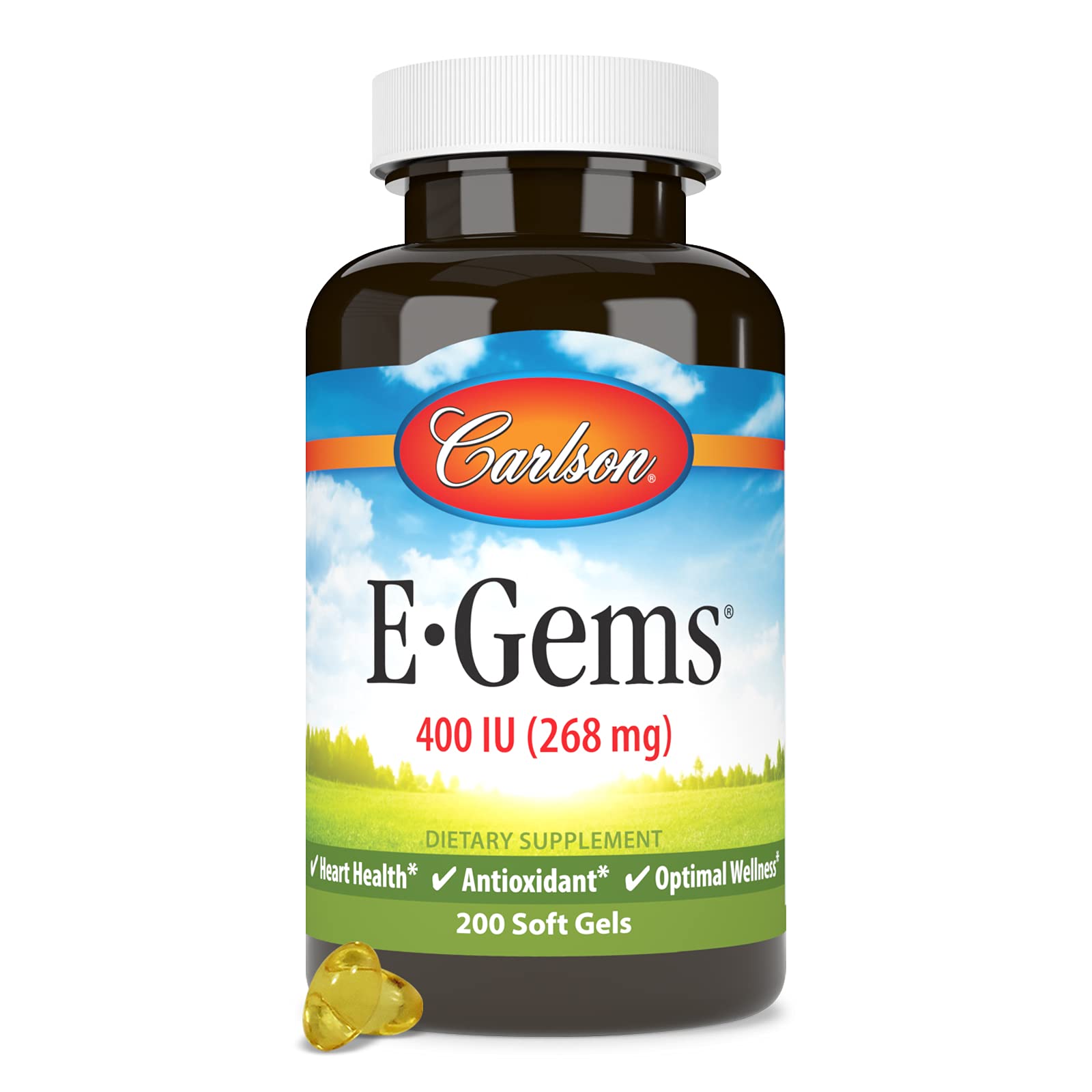 Carlson E-Gems 400 IU vitamin E soft gels bottle