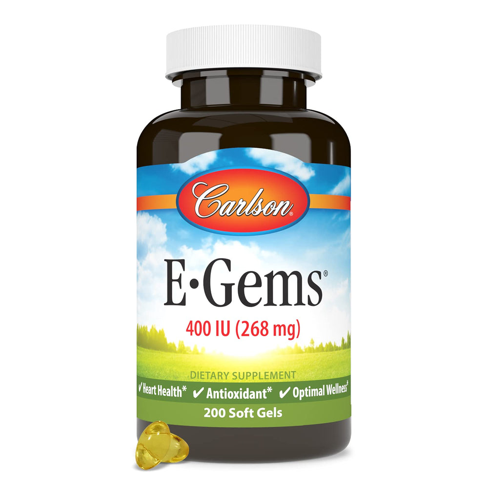 Carlson E-Gems 400 IU vitamin E soft gels bottle