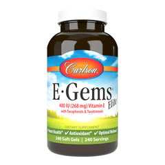 Carlson E-Gems Elite Vitamin E 400 IU bottle front label