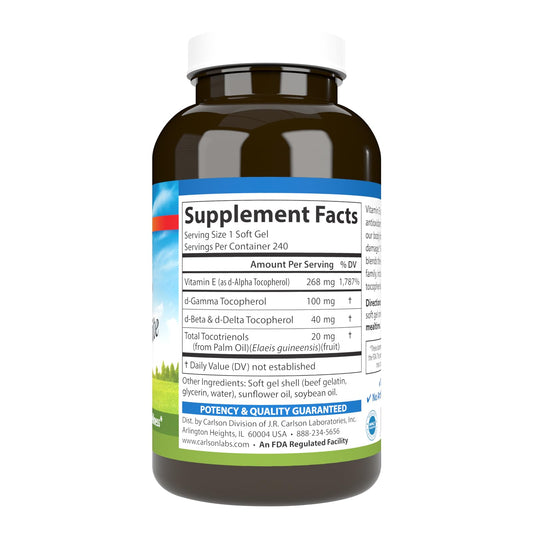 Close-up of 400 IU Vitamin E softgels