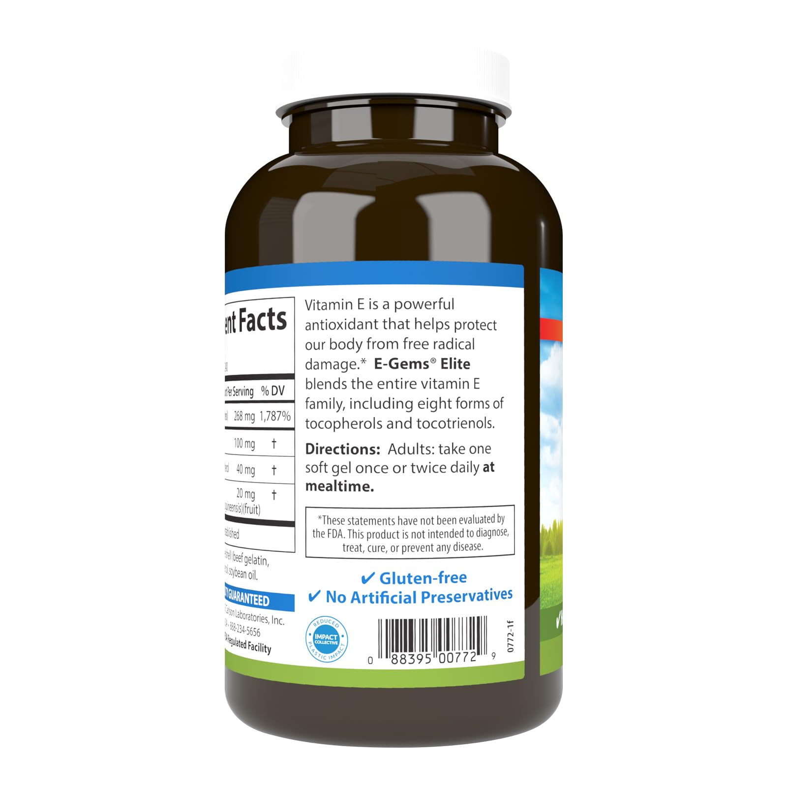 Label highlighting tocopherols and tocotrienols in Vitamin E