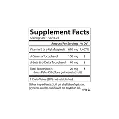 Illustration of tocopherols and tocotrienols