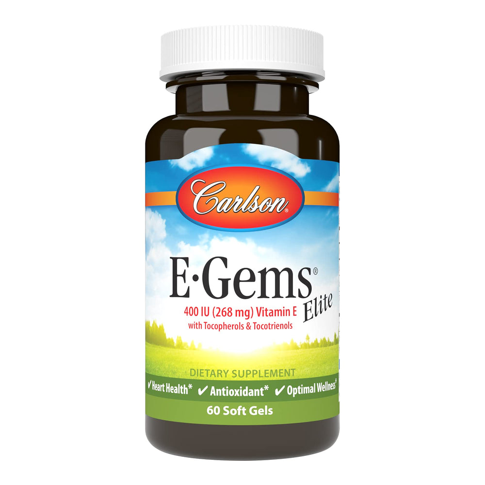 Carlson E-Gems Elite Vitamin E 400 IU bottle front view