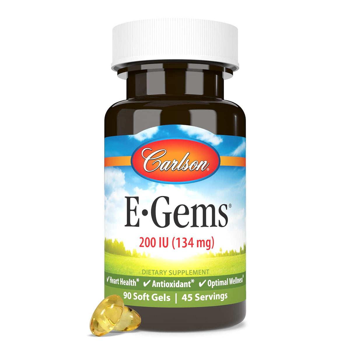 Carlson E-Gems Vitamin E bottle front view
