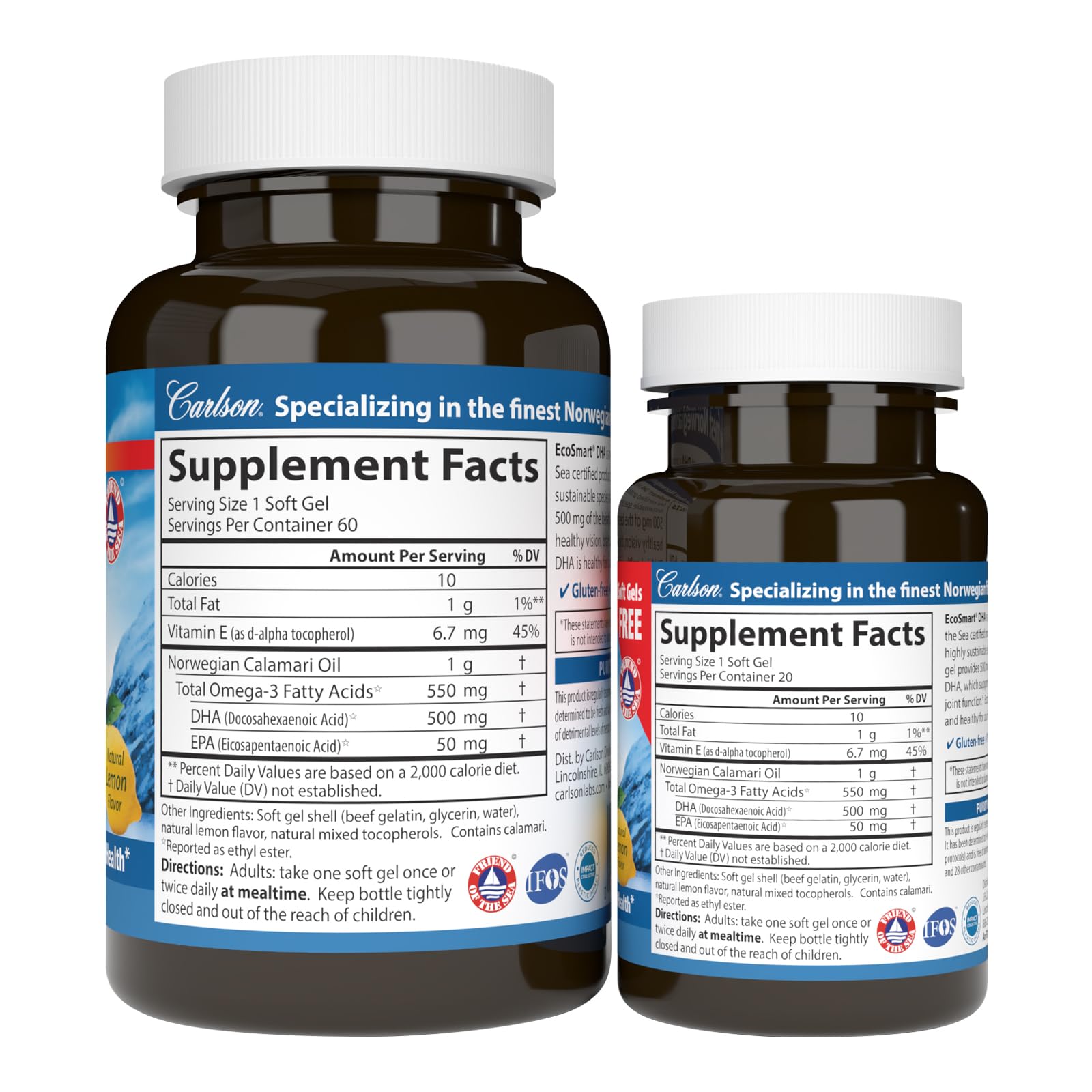 Close-up of a 500 mg DHA softgel