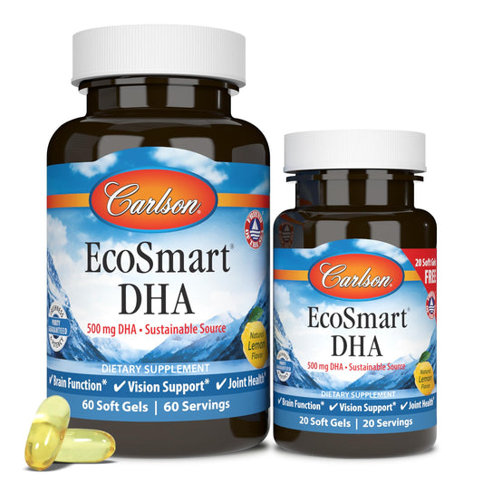 Carlson EcoSmart DHA Lemon bottle front view