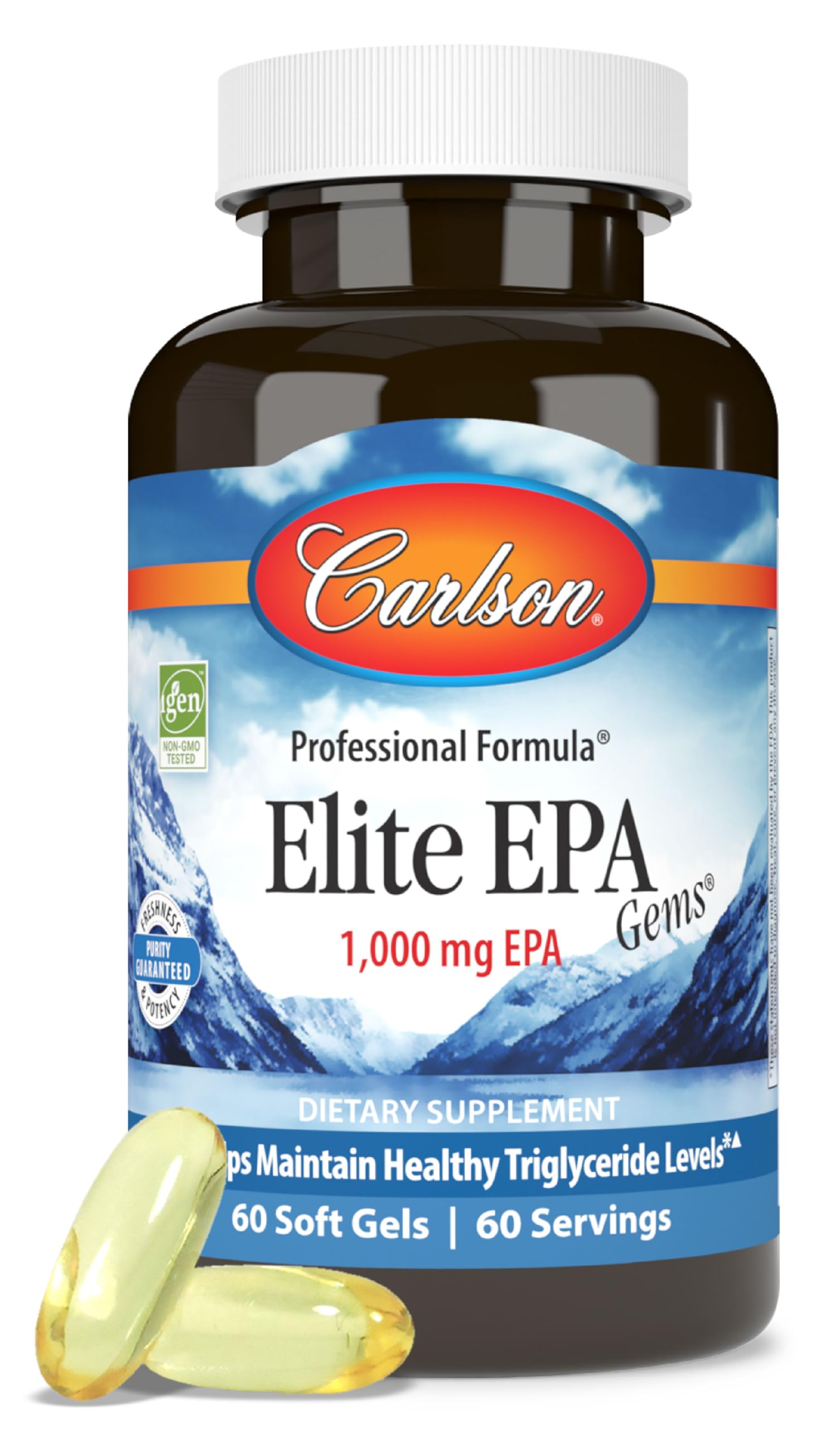 Carlson Elite EPA Gems bottle - front view