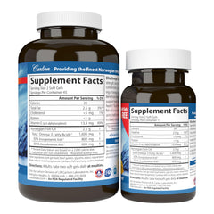 Carlson Elite Omega-3 Gems packshot showing 90 plus 30 softgel count
