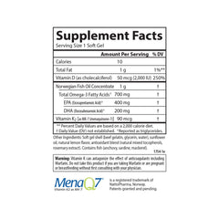 Bottle with D3 and K2 badge highlighting vitamin blend for bone health support.