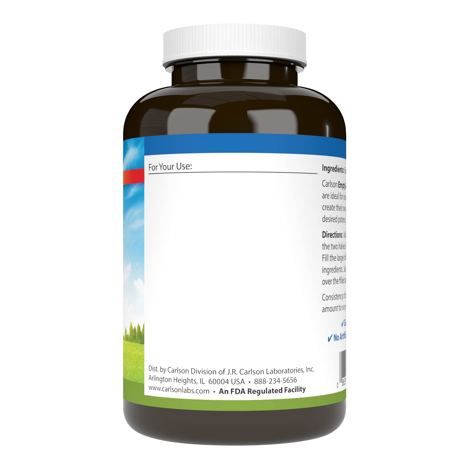 Close-up of Carlson Empty Gelatin Capsule #00