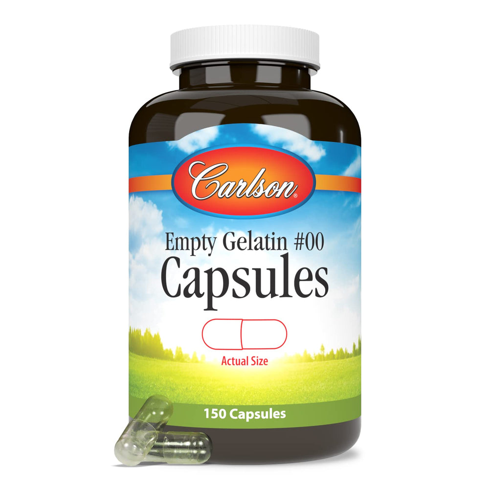 Travel-friendly Carlson Empty Gelatin Capsules in a bottle