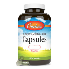 Travel-friendly Carlson Empty Gelatin Capsules in a bottle