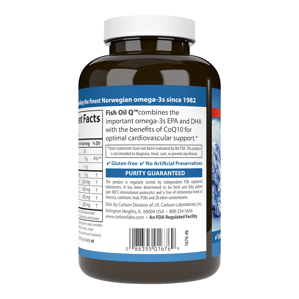 Close-up of omega-3 and CoQ10 ingredients