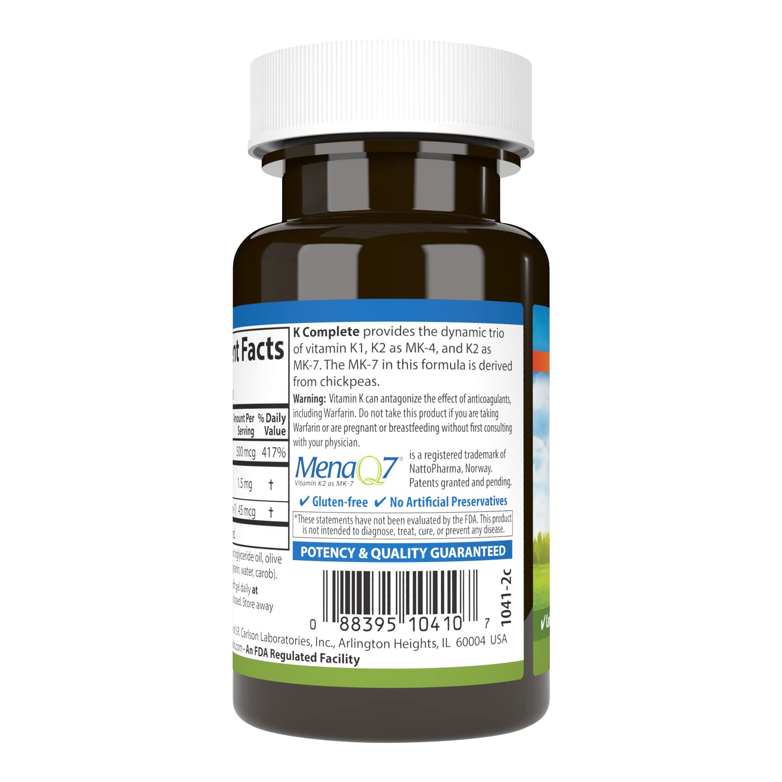 Softgel capsules of Carlson K Complete