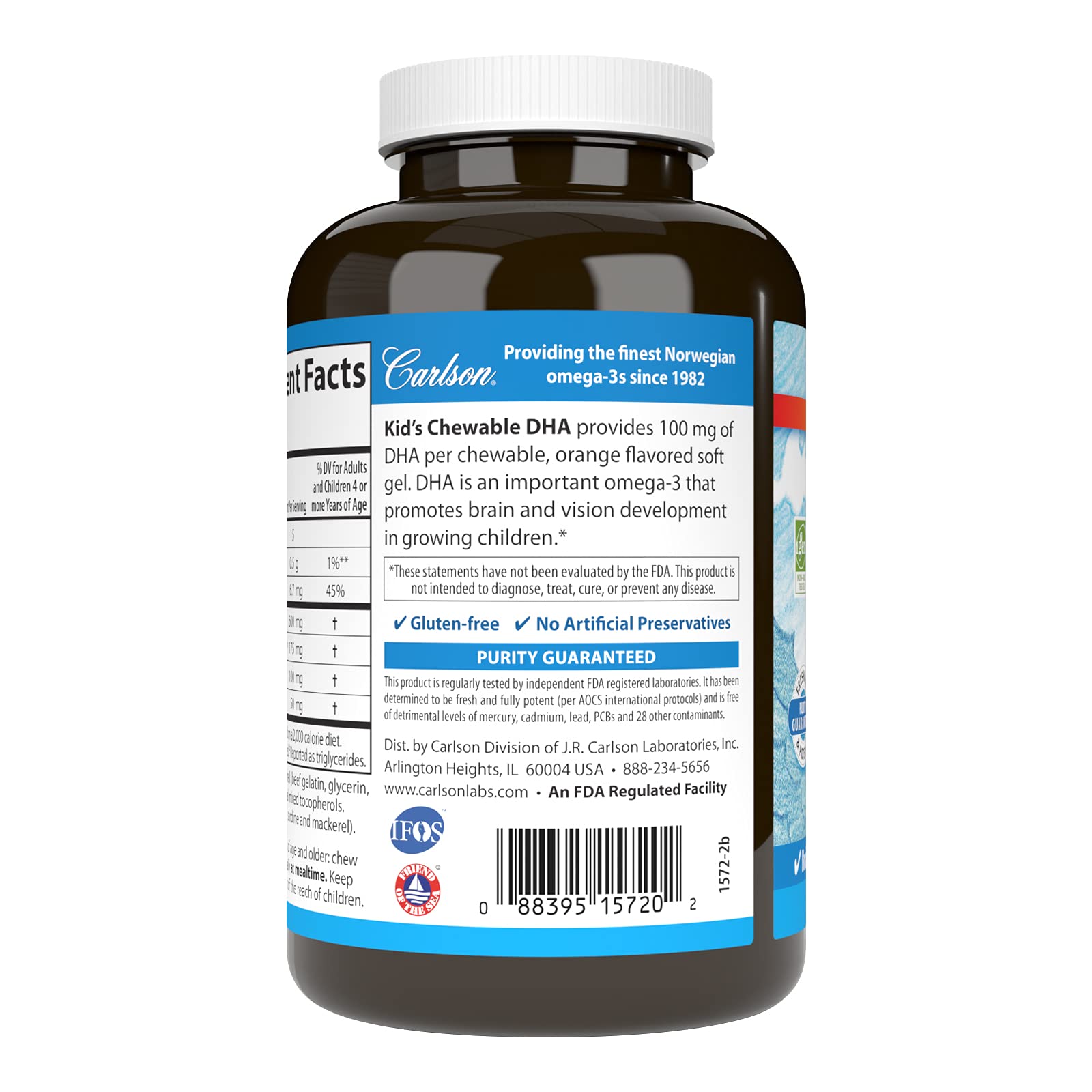Graphic illustrating 100 mg DHA per softgel