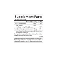 Serving size illustration for kids' iron supplement