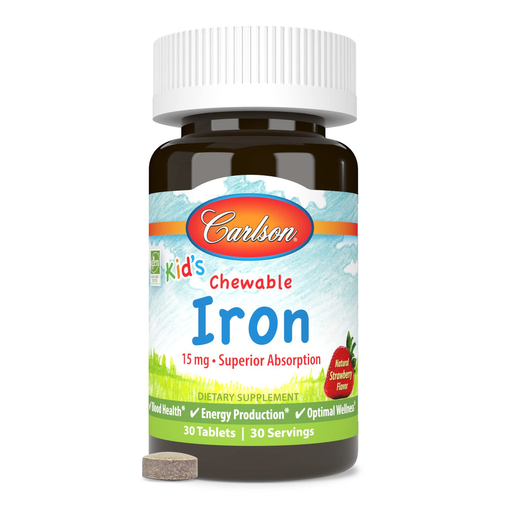 Pack of 2 bottles of Carlson Kid's Chewable Iron