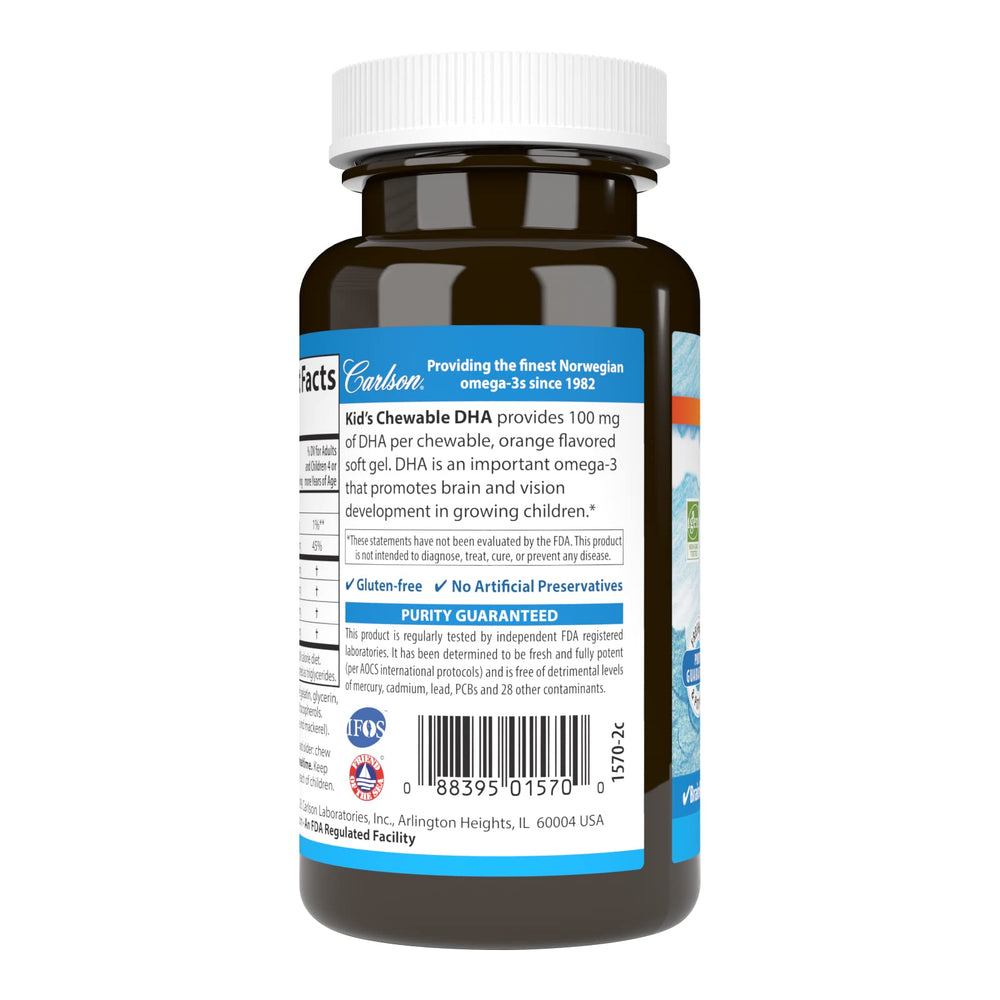 Packaging image showing Carlson Kid's DHA two-bottle pack