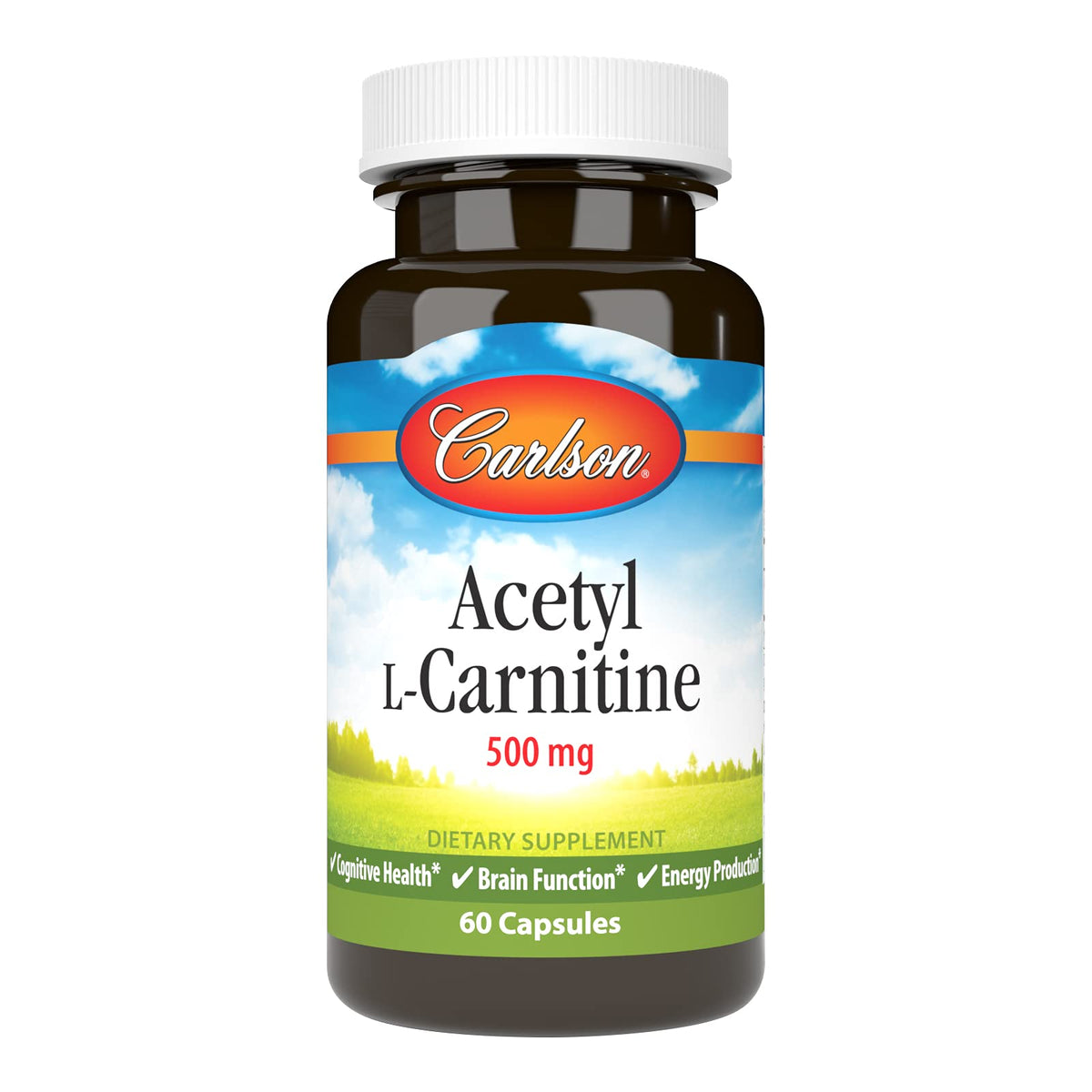 Carlson Labs Acetyl L-Carnitine 500mg bottle with 60 capsules