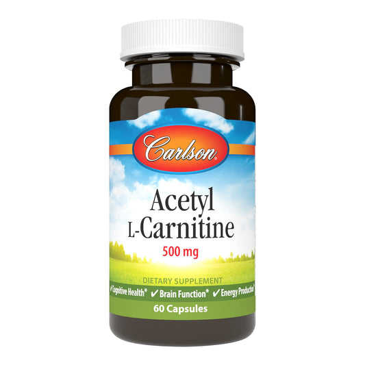 Carlson Labs Acetyl L-Carnitine 500mg bottle with 60 capsules