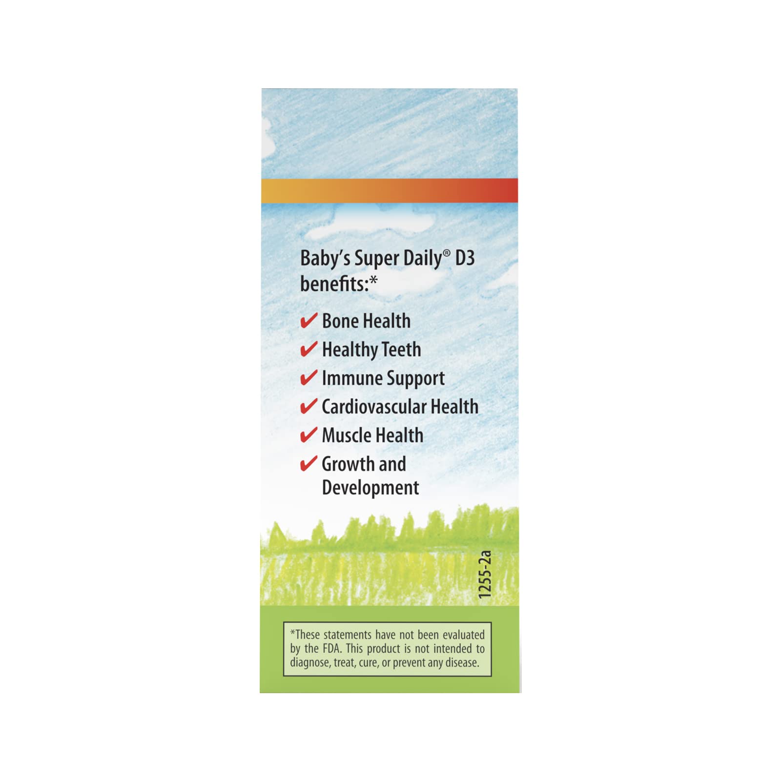 Close-up of ingredient information on D3 for Baby label