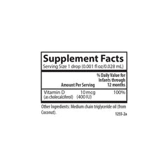 Nutrition facts and dosage information on the label