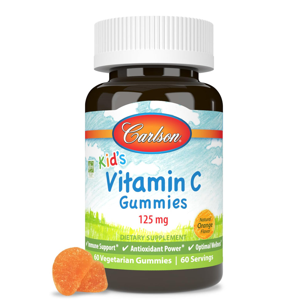 Carlson Labs Kids Vitamin C Gummies bottle label close-up