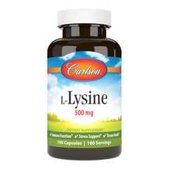 Carlson Labs L-Lysine 500mg 100 capsules bottle