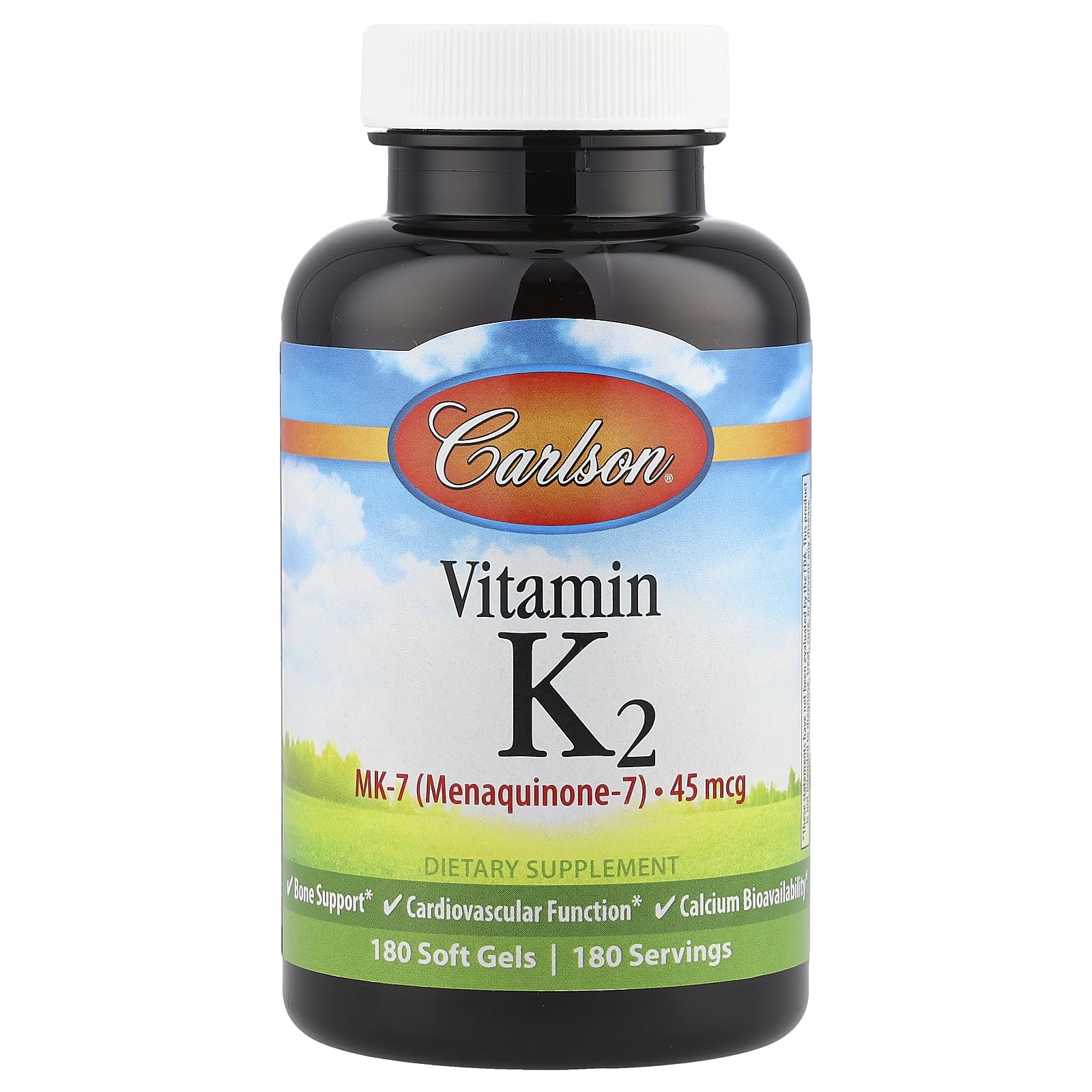 Carlson Labs Vitamin K2-7 45 mcg MK-7 softgels bottle