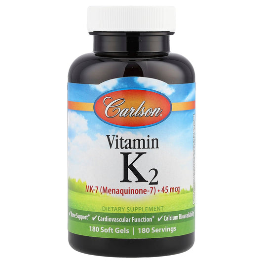 Carlson Labs Vitamin K2-7 45 mcg MK-7 softgels bottle