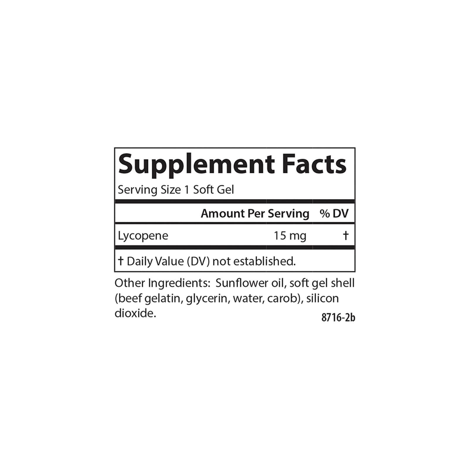 Close-up image of Carlson Lycopene tomato-free softgels