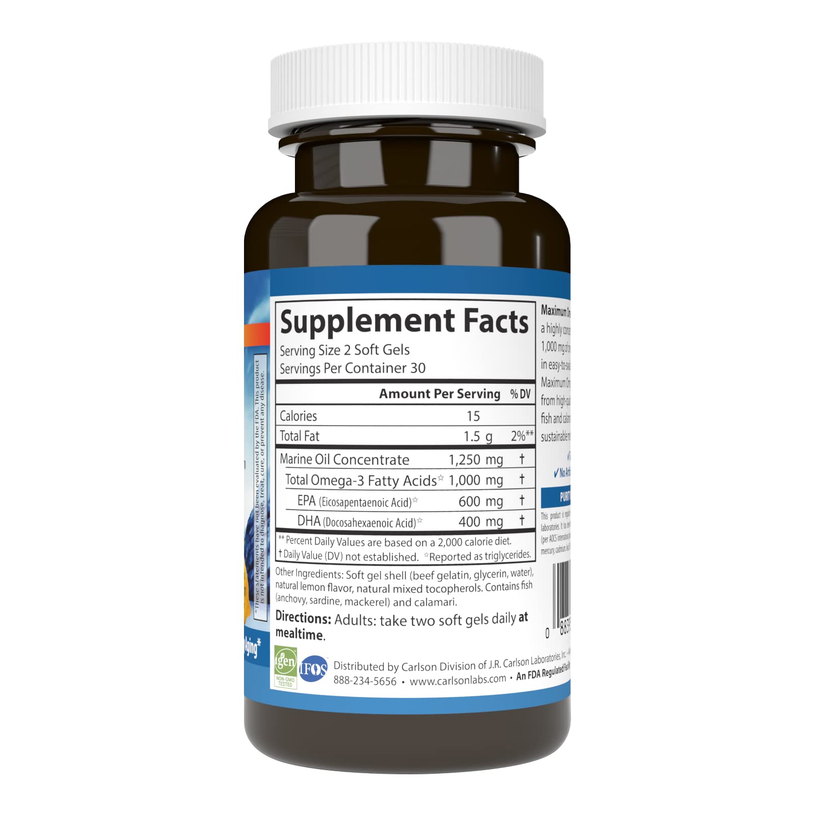 Close-up of lemon-flavored omega-3 mini softgels