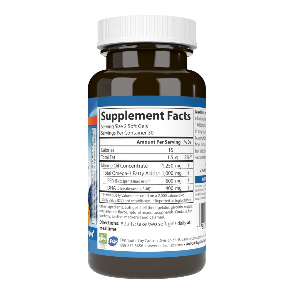 Close-up of lemon-flavored omega-3 mini softgels