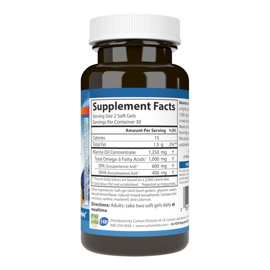 Close-up of lemon-flavored omega-3 mini softgels