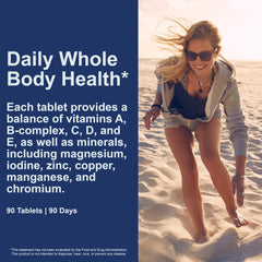 Ingredient list: vitamins A, B-complex, C, D, E and minerals