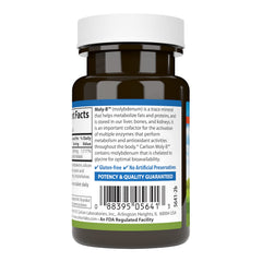 Vitamin bottle of Carlson Moly-B with label