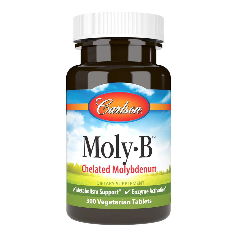 Carlson Moly-B bottle and label showing chelated molybdenum