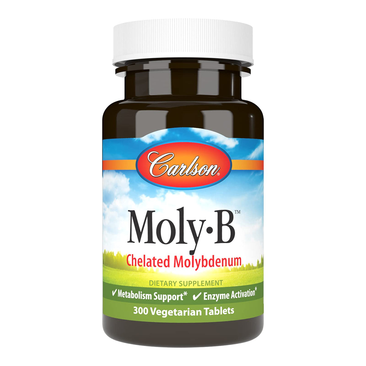Carlson Moly-B bottle and label showing chelated molybdenum