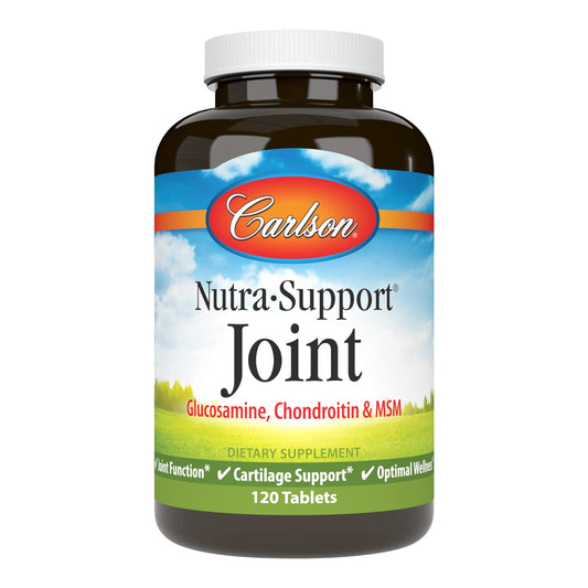 Carlson Nutra-Support bottle and box on white background