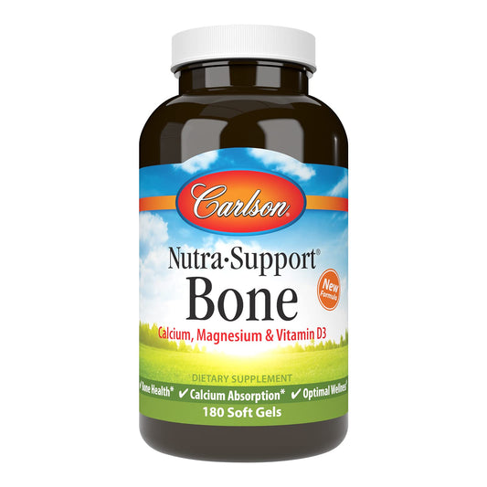 Carlson Nutra-Support bone health bottle with label