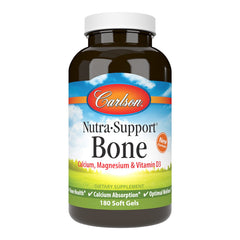Carlson Nutra-Support bone health bottle with label