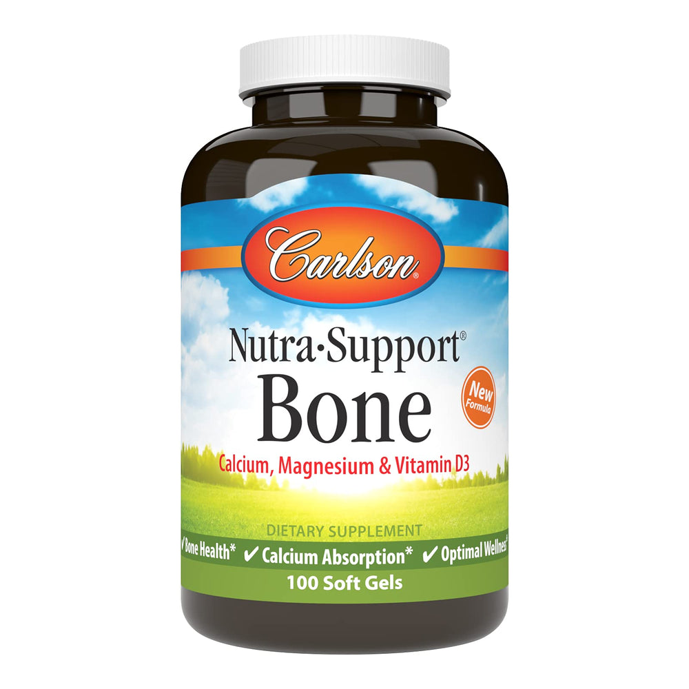 Carlson Nutra-Support Bone calcium magnesium vitamin D3 bottle label