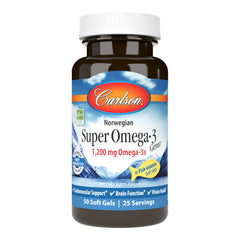 Carlson Omega-3 Gems bottle showing 1200 mg omega-3s per serving