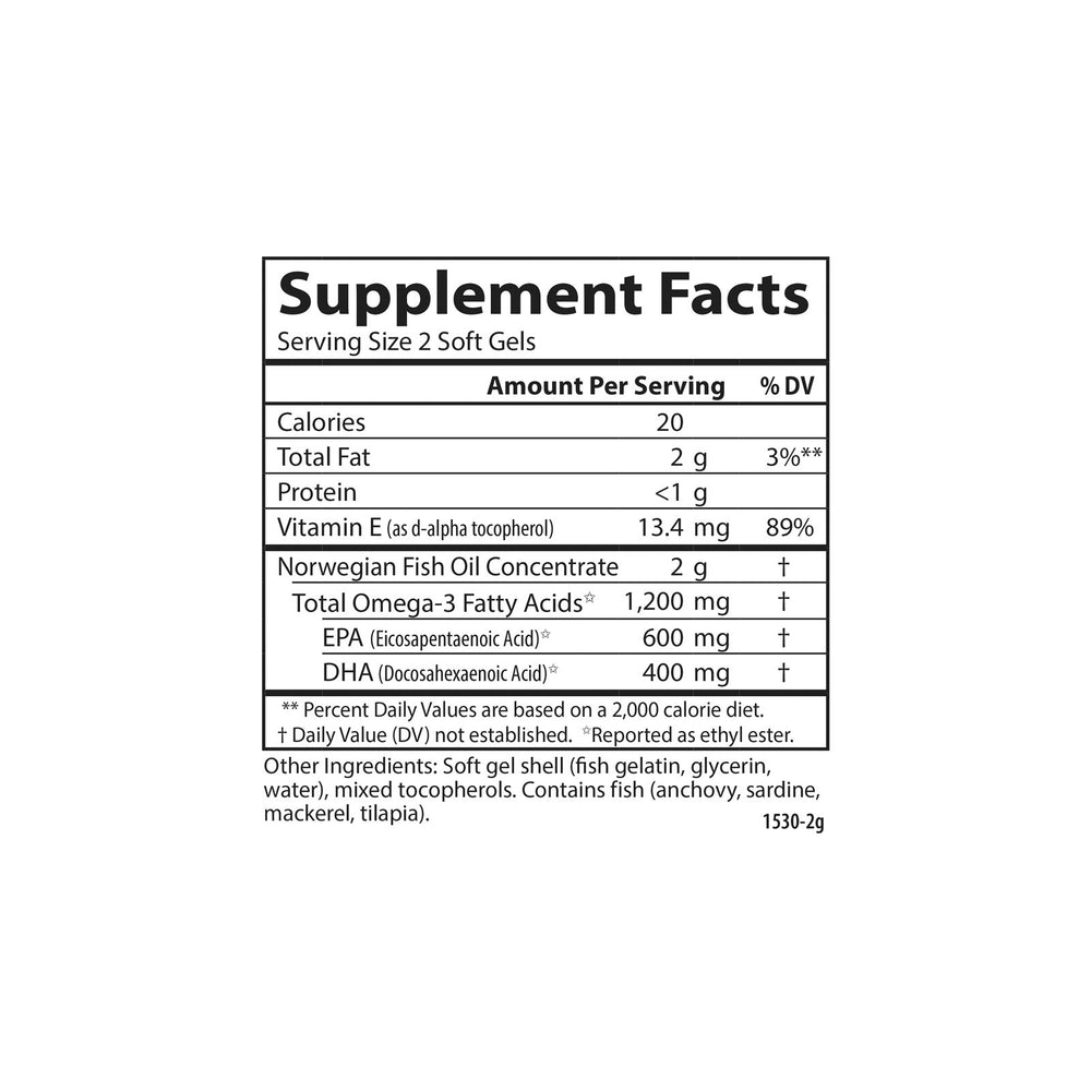 Norwegian origin labeling on Carlson Omega-3 Gems